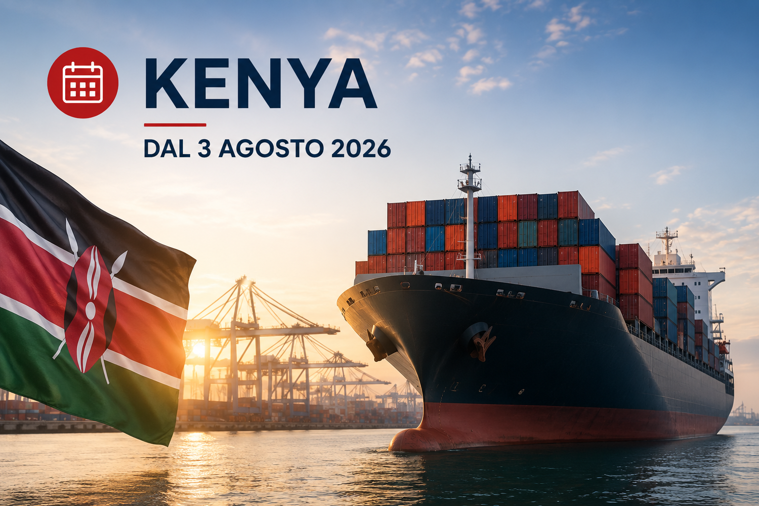 Kenya: spedizione marittima dell’agosto 2026