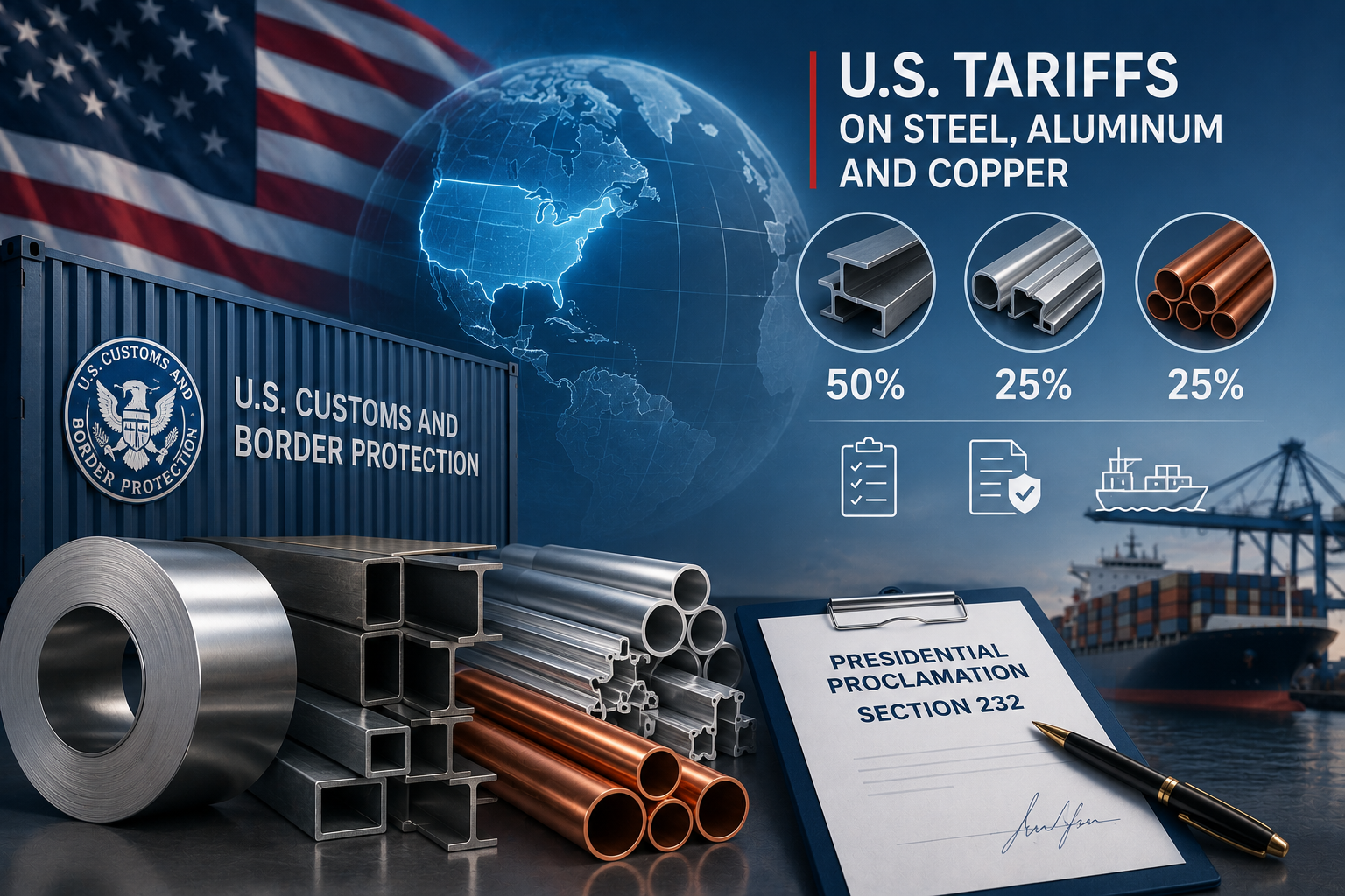 Tariffe USA su metalli e commercio