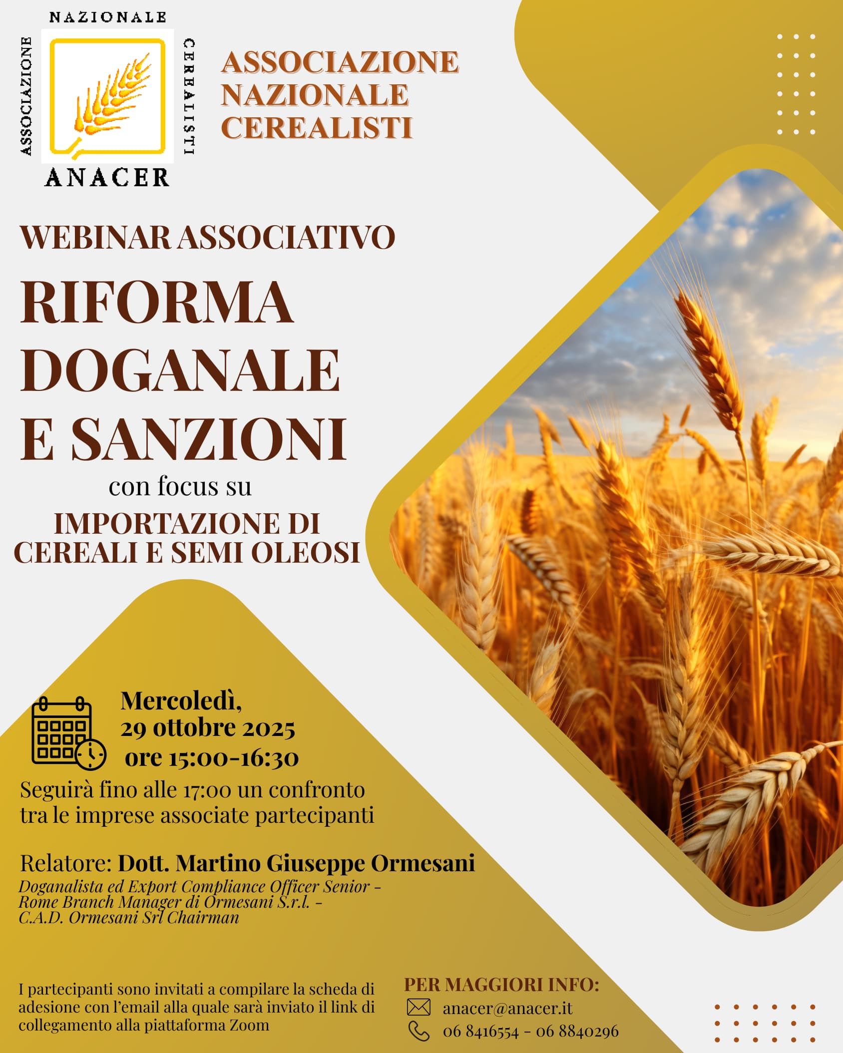 webinar anacer: riforma doganale e sanzioni